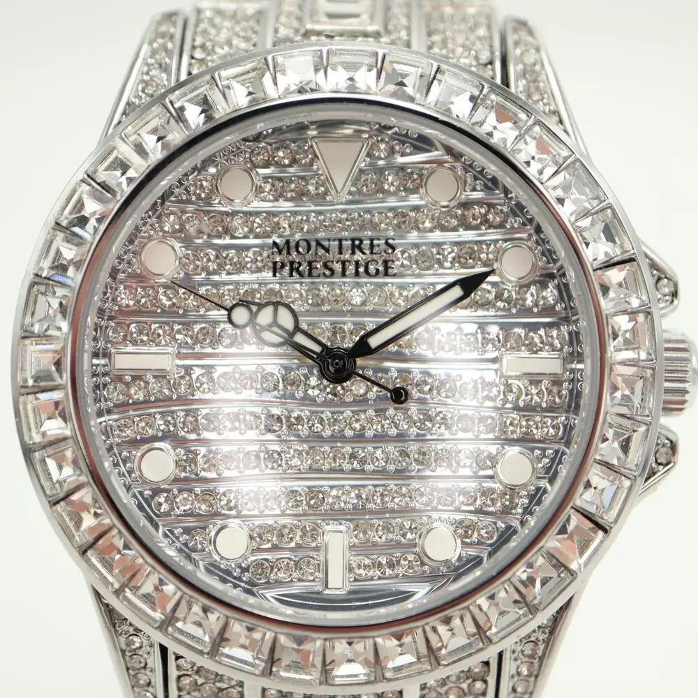 Montres Prestige Eclat X Invicta Men’s 42mm Watch Iced Out Glitz w New Battery
